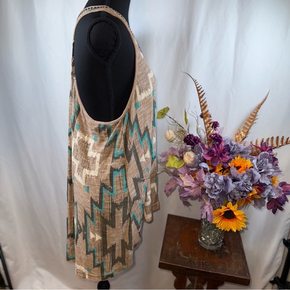 Double D Ranch Western Aztec Tank Racerback Boho Tunic L - Picture 6 of 10